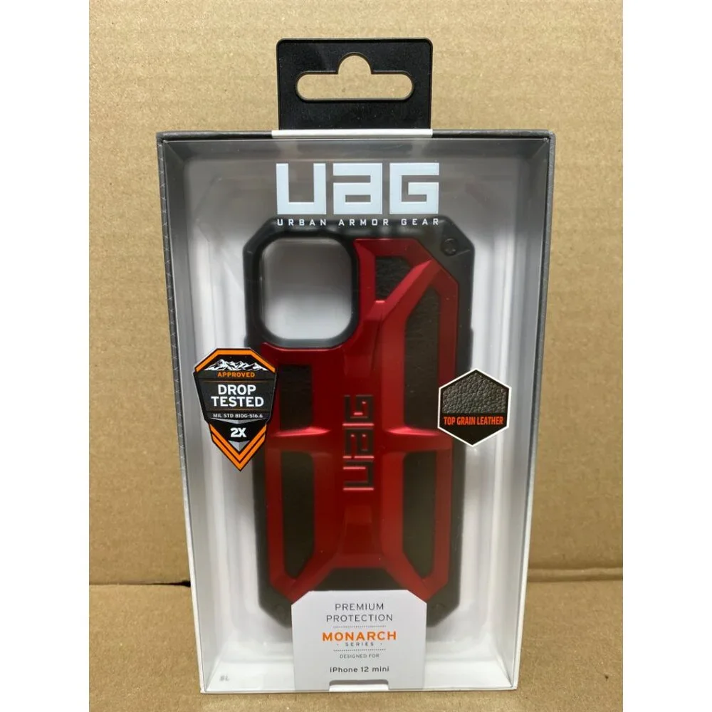 UAG iPhone 12 Mini Case Crimson Red Black Premium Urban Armor Gear Monarch Slim